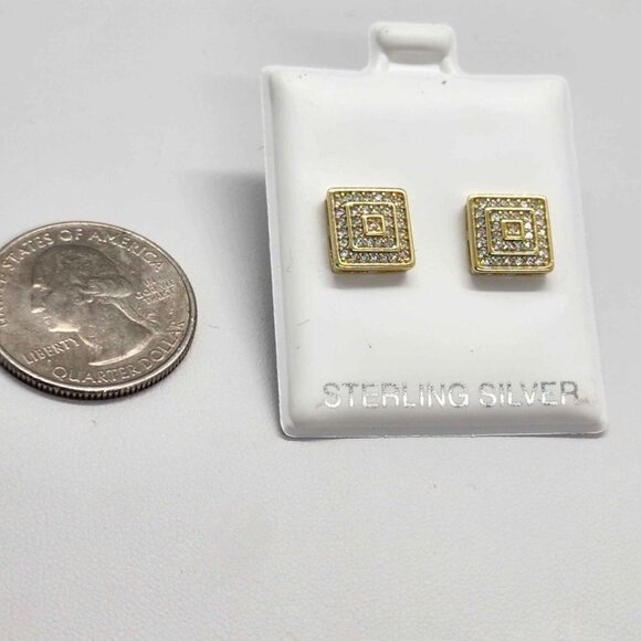 BRAND NEW Sterling Silver 925 Square Design Earrings - Picture 4 of 4